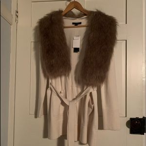 Banana Republic faux fur cardigan